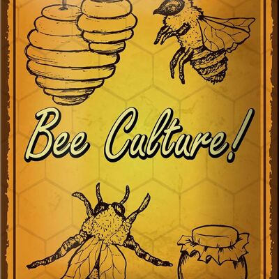 Targa in metallo con scritta 12x18 cm Decorazione dell'apicoltura ape miele cultura delle api