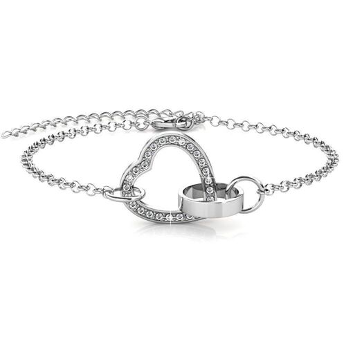 Bracelet Locked Heart - Argenté et Cristal I MYC-Paris.com