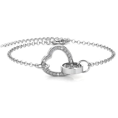 Locked Heart Bracelet - Silver and Crystal I MYC-Paris.com