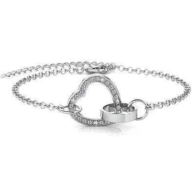 Bracciale con cuore chiuso - Argento e cristallo I MYC-Paris.com