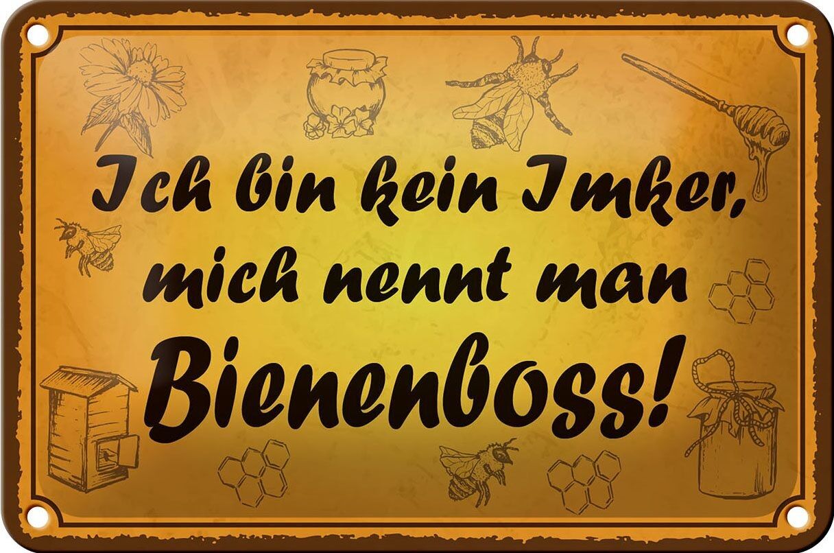 Cartel de chapa que dice 18x12 cm, no soy un apicultor, decoración del jefe de abejas