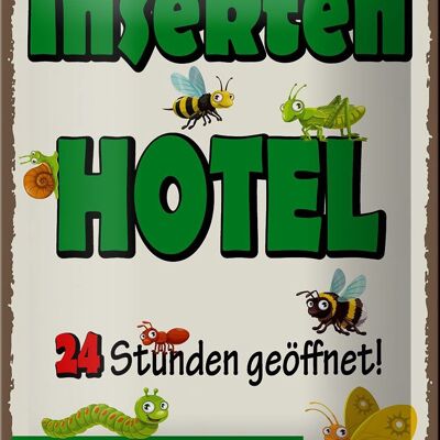 Blechschild Hinweis 12x18cm Insektenhotel Zimmer frei Dekoration