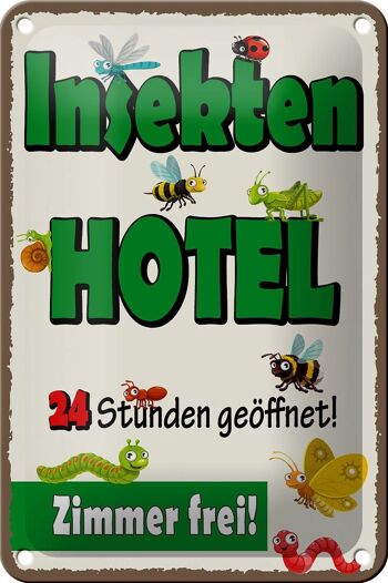 Signe en étain note 12x18cm, décoration gratuite de chambre d'hôtel d'insecte 1