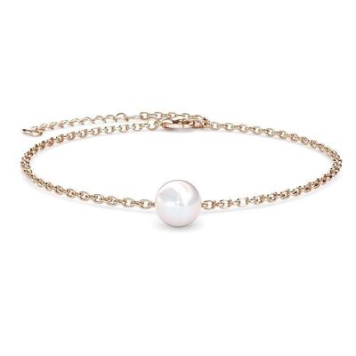 Pulsera de perlas de cristal - Oro rosa y cristal I MYC-Paris.com