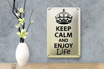 Panneau en étain disant 12x18cm, décoration Keep Calm and Enjoy Life 4
