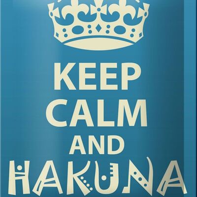 Blechschild Spruch 12x18cm Keep Calm and Hakuna Matata Dekoration