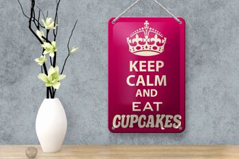 Panneau en étain disant 12x18cm, décoration Keep Calm and eat Cupcakes 4