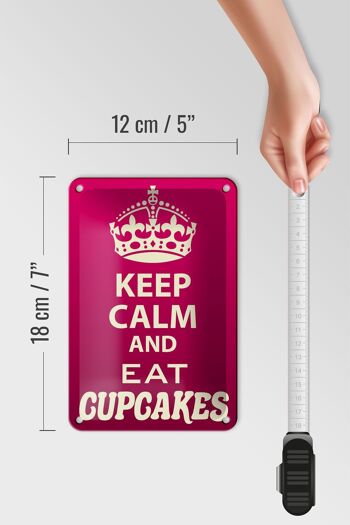 Panneau en étain disant 12x18cm, décoration Keep Calm and eat Cupcakes 5