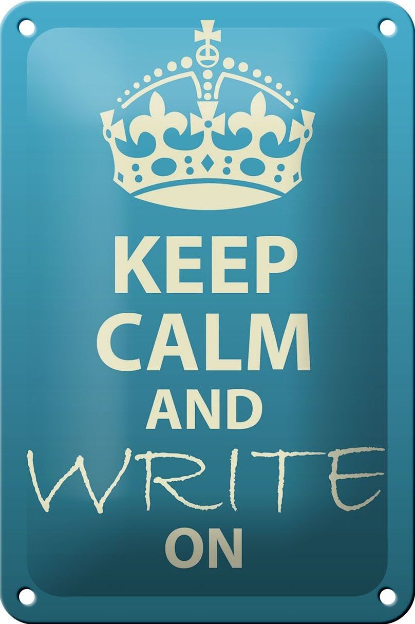 Targa in metallo con scritta "Keep Calm" 12x18 cm e scritta sulla decorazione