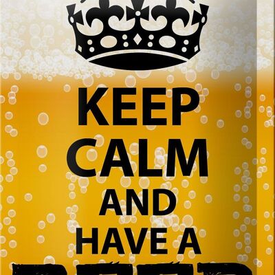 Blechschild Spruch 12x18cm Keep Calm and have a Beer Bier Dekoration