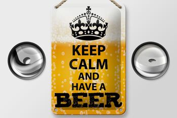 Panneau en étain disant 12x18cm Keep Calm and have a Beer, décoration de bière 2