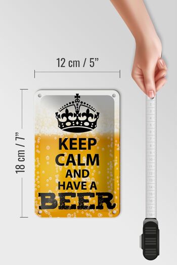 Panneau en étain disant 12x18cm Keep Calm and have a Beer, décoration de bière 5