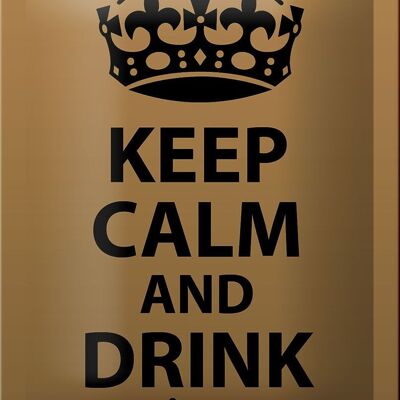 Cartel de chapa que dice 12x18cm Keep Calm and Drink Tea decoración