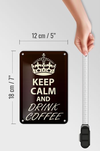 Panneau en étain avec inscription Keep Calm and Drink Coffee, 12x18cm, décoration 5