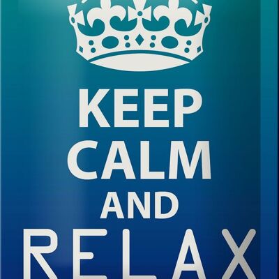 Cartel de chapa que dice 12x18cm Keep Calm and relax is Friday decoración