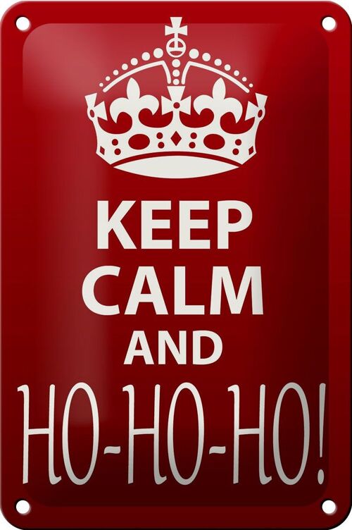 Blechschild Spruch 12x18cm Keep Calm and Ho Ho Ho Christmas Dekoration
