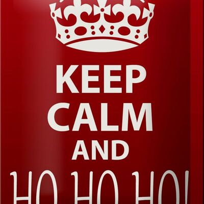 Blechschild Spruch 12x18cm Keep Calm and Ho Ho Ho Christmas Dekoration