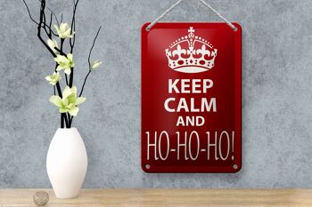 Panneau en étain disant 12x18cm, décoration de noël Keep Calm et Ho Ho Ho 4
