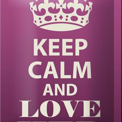 Blechschild Spruch 12x18cm Keep Calm and love her Geschenk Dekoration