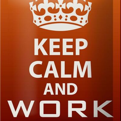 Blechschild Spruch 12x18cm Keep Calm and work out Geschenk Dekoration