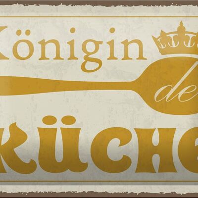 Blechschild Spruch 18x12cm Königin der Küche Krone Dekoration