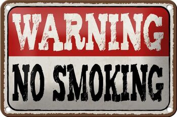 Signe en étain note 18x12cm, décoration d'avertissement d'interdiction de fumer 1
