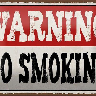 Blechschild Hinweis 18x12cm Warning no smoking Dekoration