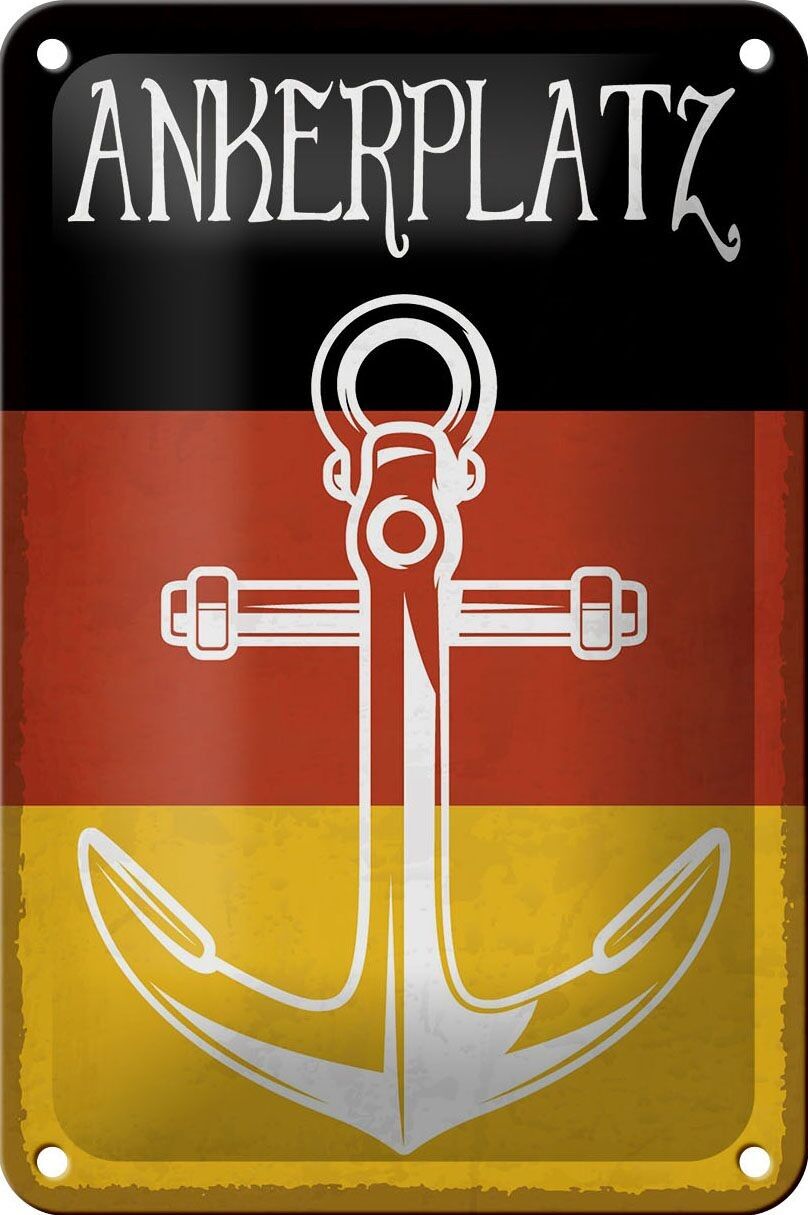 Targa in metallo con avviso, 12 x 18 cm, decorazione tedesca per il lago della nave di ancoraggio