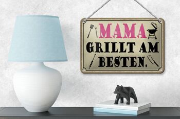 Panneau en étain disant 18x12cm Mama grills meilleure décoration 4