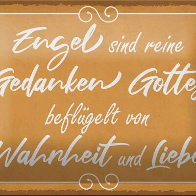 Blechschild Spruch 18x12cm Engel sind Gedanken Gottes Dekoration