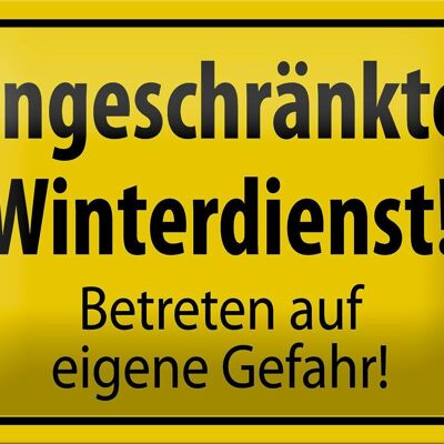 Metal sign notice 18x12cm restricted winter service wall decoration