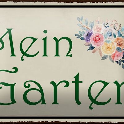 Blechschild Spruch 18x12cm mein Garten Geschenk Dekoration