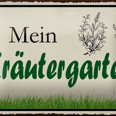 Blechschild Spruch 18x12cm mein Kräutergarten Garten Dekoration
