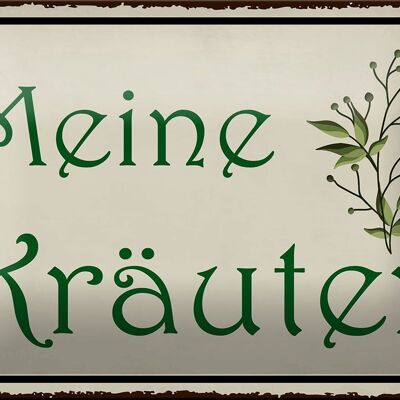 Blechschild Spruch 18x12cm meine Kräuter Geschenk Dekoration