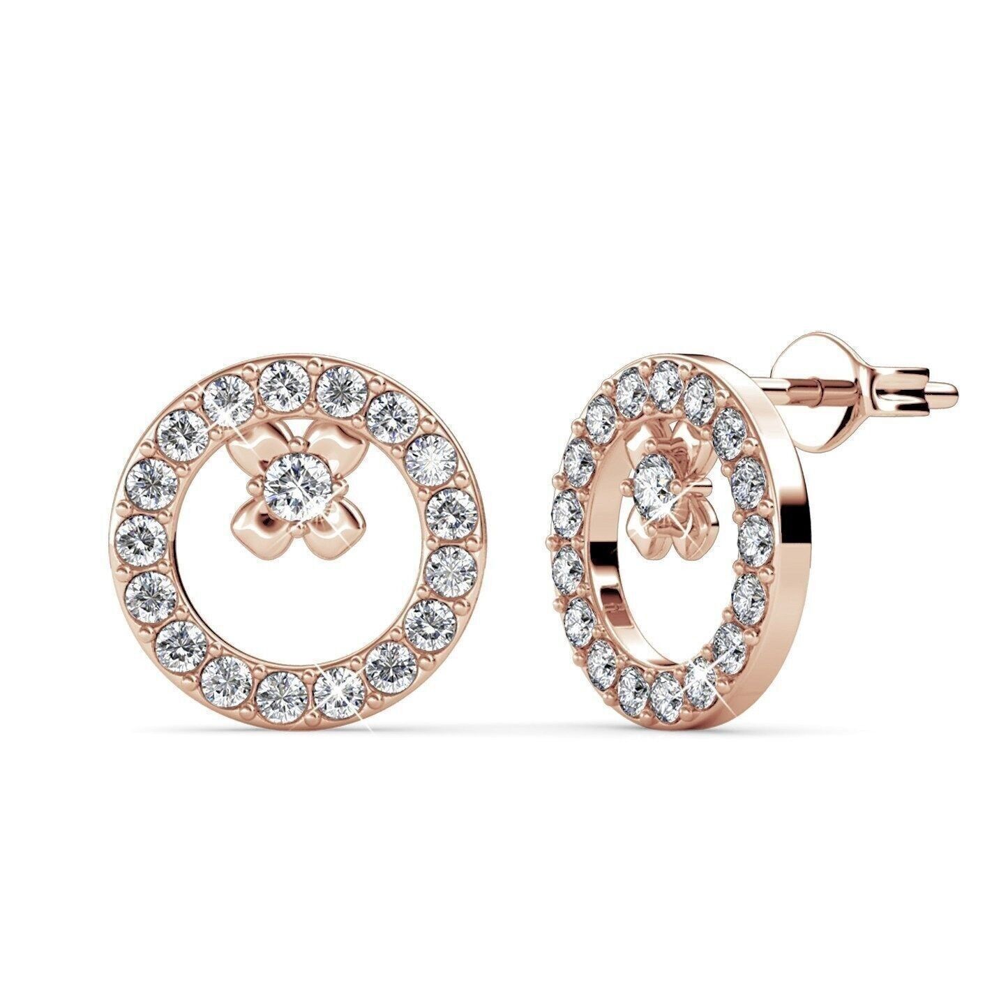 Orecchini Eliza - Oro rosa e cristallo