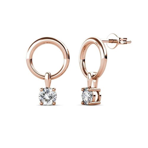 Boucles d'oreilles Octavia - Or Rosé et Cristal I MYC-Paris.com