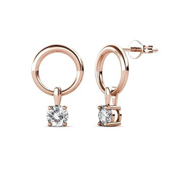 Boucles d'oreilles Octavia - Or Rosé et Cristal I MYC-Paris.com 1