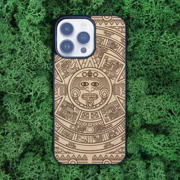 Coque iPhone en bois – Calendrier Maya 3