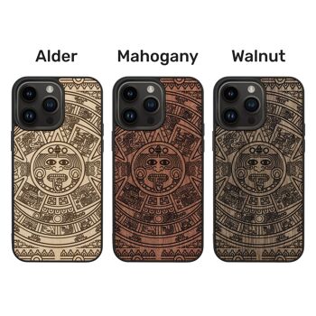 Coque iPhone en bois – Calendrier Maya 4