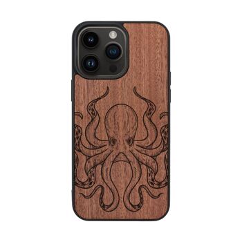 Coque iPhone en bois – Poulpe 1