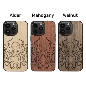 Coque iPhone en bois – Poulpe 3