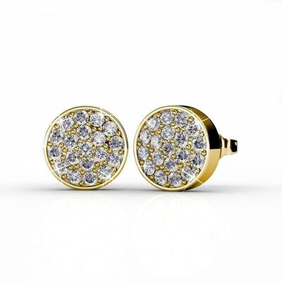 Pendientes Redondos - Oro y Cristal I MYC-Paris.com