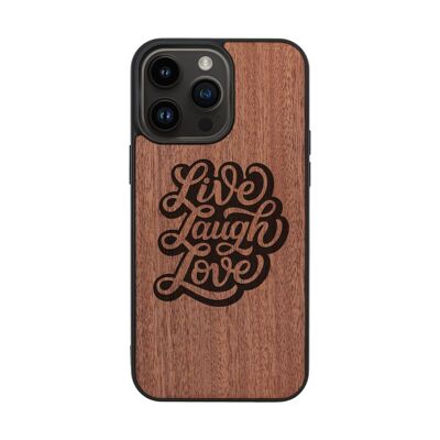 Coque iPhone en bois – Live Laugh Love