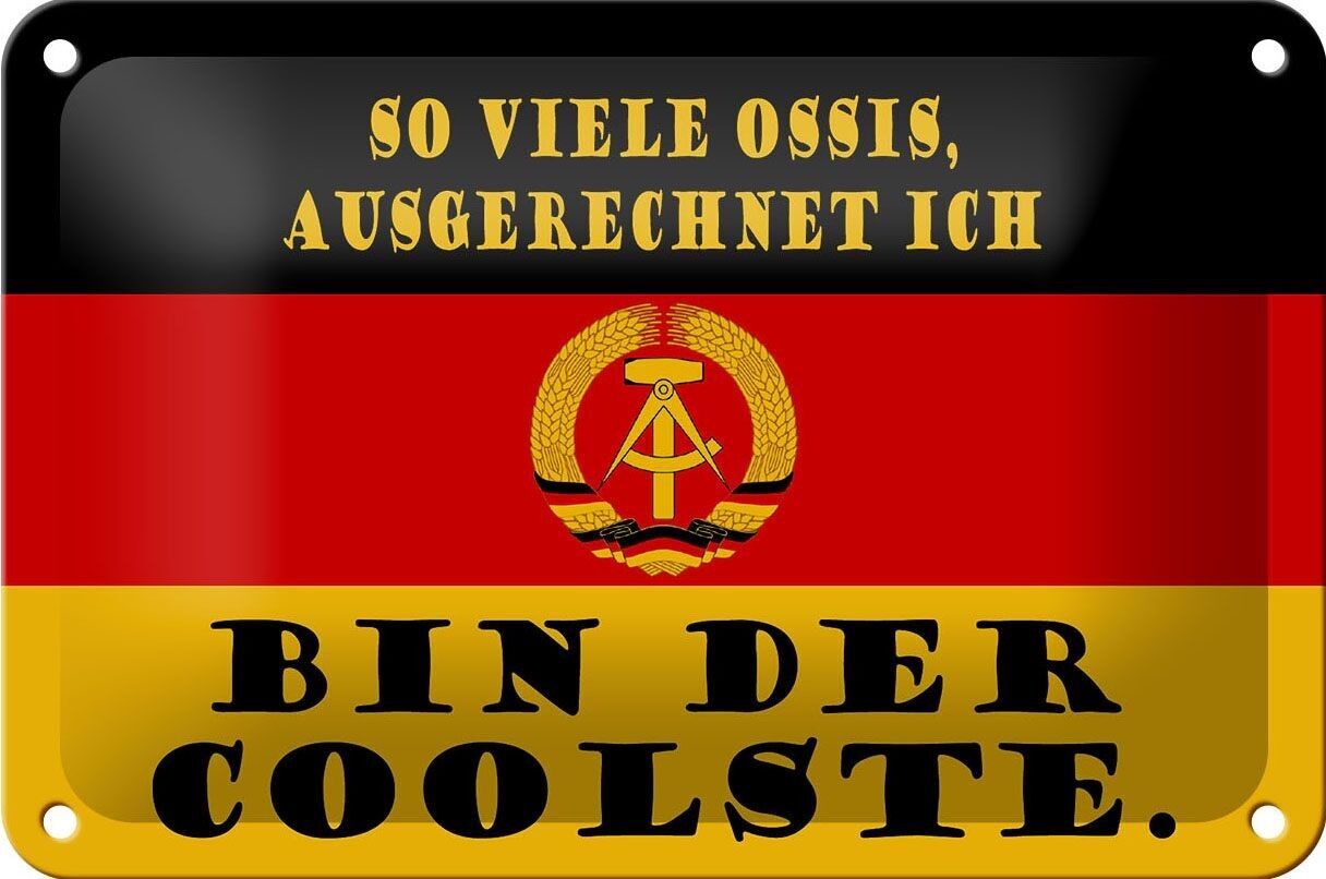 Blechschild Spruch 18x12cm so viele Ossis bin der coolste Dekoration