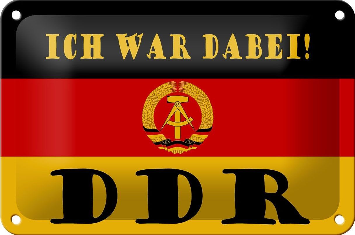 Letrero de chapa que dice 18x12cm Yo estaba allí Bandera de la RDA Decoración Ostalgie