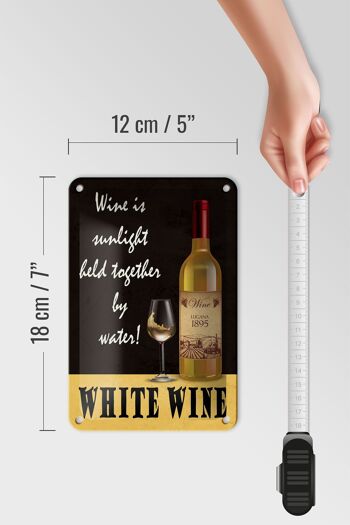 Panneau en étain disant 12x18cm, le vin blanc est une décoration de héros du soleil 5