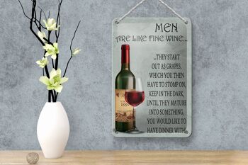 Panneau en étain disant 12x18cm, les hommes sont comme une décoration pour hommes au bon vin 4