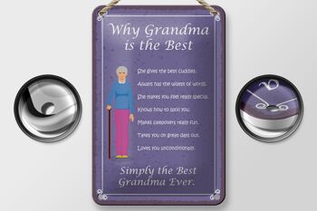 Panneau en étain 12x18cm indiquant pourquoi grand-mère est la meilleure décoration de grand-mère 2