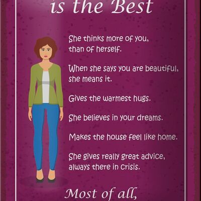 Blechschild Spruch 12x18cm why Mam is the best Mama beste Dekoration