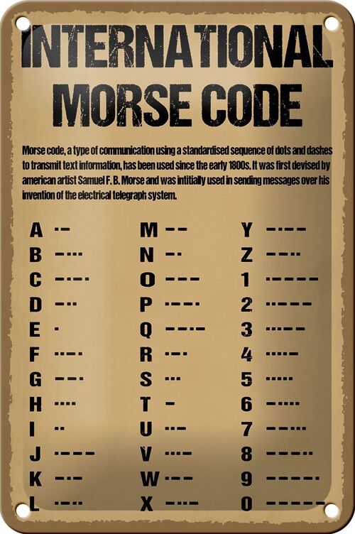 Blechschild Spruch 12x18cm international Morse code Dekoration